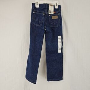 Vintage Wranglers Girls Cowboy Cut Size 4 Slim Western Rodeo Blue Jeans